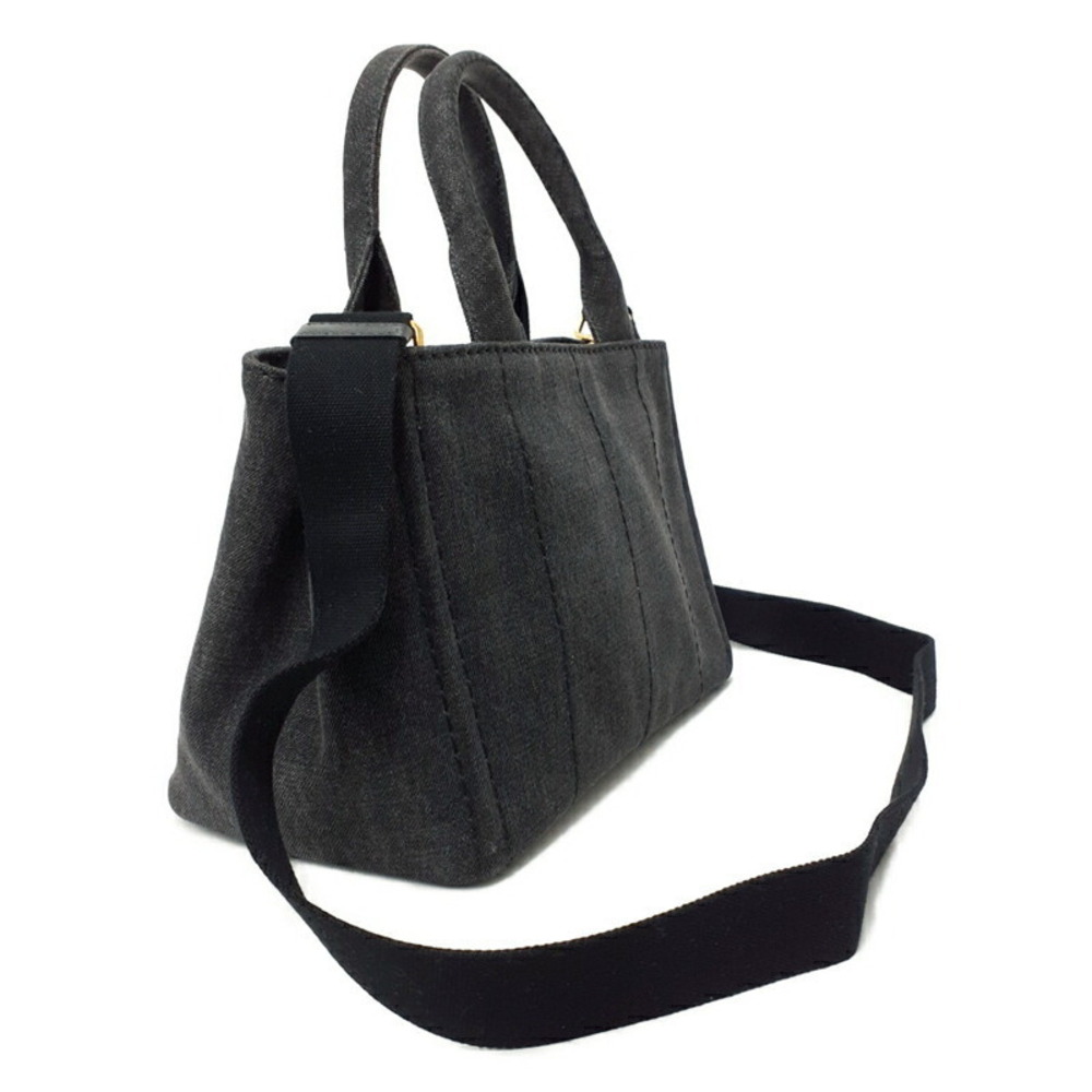 PRADA Canapa Denim Handbag Bag - Picture 2 of 9